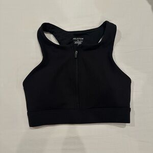 Peloton High Neck Zip up Sports Bra in Black